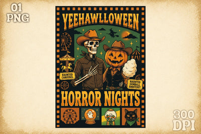 Horror Nights PNG,Vintage Halloween Png Sublimation designartist 