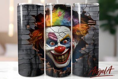 Horror tumbler wrap / Clown horror tumbler / scary face PNG Sublimation Angelina Semenova 