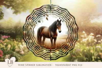 Horse 10 Inch Wind Spinner Sublimation PNG Sublimation BijouBay 