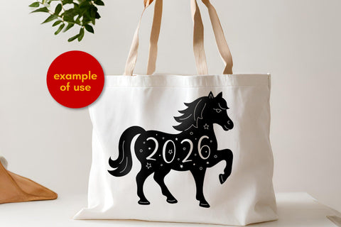 Horse 2026 New Year Symbol | Red and Gold, Black SVG PNG Print | Lunar New Year Art Digital Download | Sublimation, Greeting Card Vector SVG AnnaViolet_store 