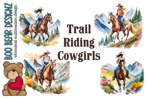 Horse Back Riding Clipart Sublimation Boo Bear Designz 