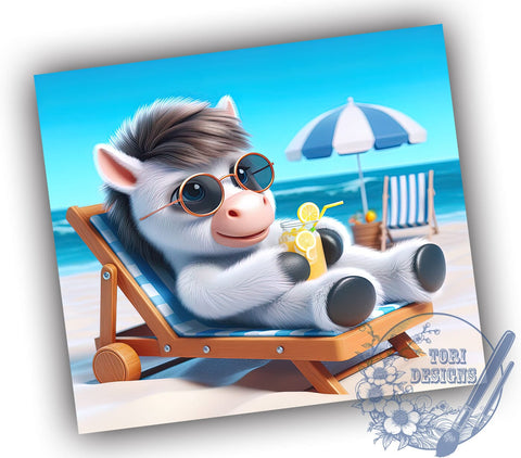 Horse Beach Life 20oz Skinny Tumbler, Horse Tumbler Png, Straight & Tapered Tumbler Wrap, Instant Digital Download Sublimation ToriDesigns 