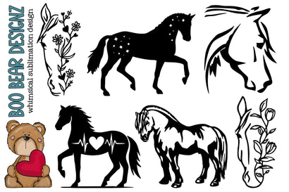 Horse Clipart Bundle Sublimation Boo Bear Designz 