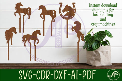 Horse cupcake toppers, 6 designs SVG laser cut SVG APInspireddesigns 