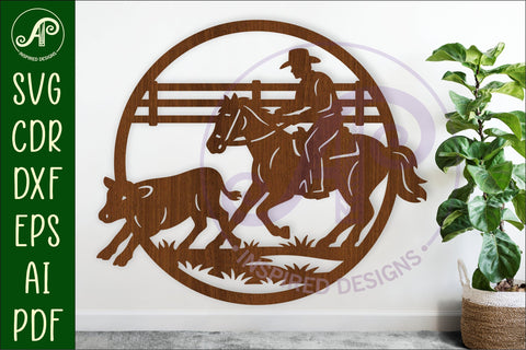 Horse cutting with cow wall sign, SVG file. vector sign SVG APInspireddesigns 