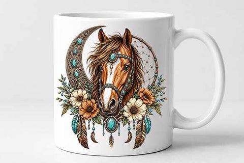 Horse Dreamcatcher Boho Western Sublimation PNG SVG BillahCrafts 