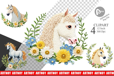Horse Embroidery Clipart Sublimation artnoy 