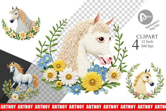 Horse Embroidery Clipart Sublimation artnoy 