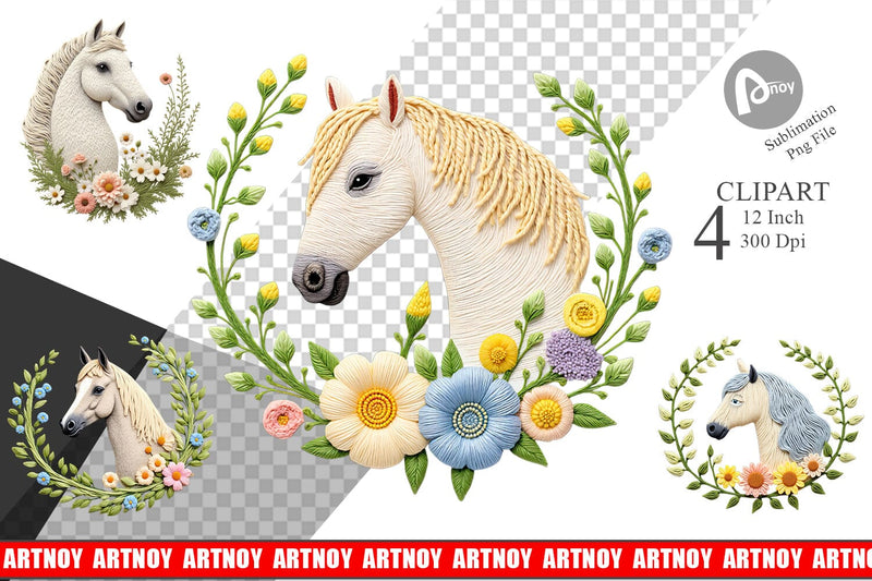 Horse Embroidery Clipart Sublimation artnoy 