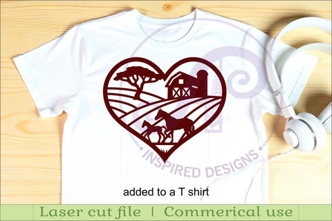 Horse farm heart wall sign, SVG file. SVG APInspireddesigns 