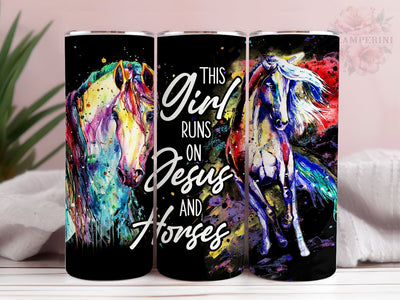 Horse Girl 20oz Skinny Sublimation Tumbler Designs, Horse Stainless Tumbler PNG, Straight & Tapered Tumbler Wrap, Instant Digital Download Sublimation Li Zamperini 