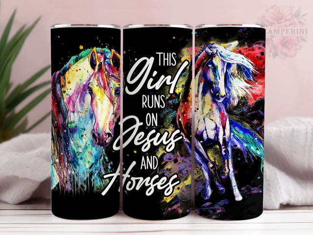 Horse Girl 20oz Skinny Sublimation Tumbler Designs, Horse Stainless Tumbler PNG, Straight & Tapered Tumbler Wrap, Instant Digital Download Sublimation Li Zamperini 
