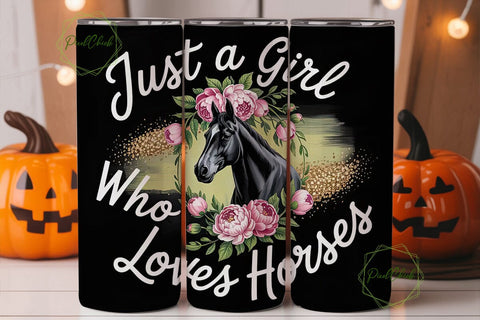 Horse Girl 20oz Tumbler Design Sublimation PixelChick 