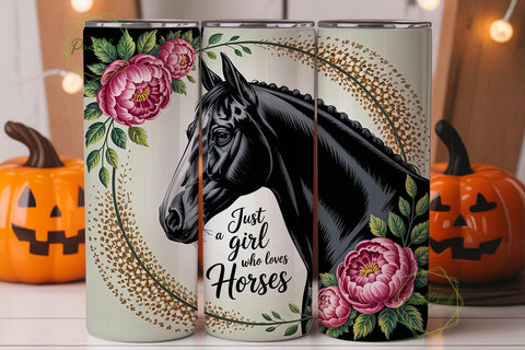 Horse Girl 20oz Tumbler Design Sublimation PixelChick 