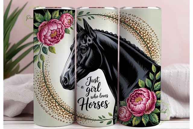 Horse Girl 20oz Tumbler Design Sublimation PixelChick 