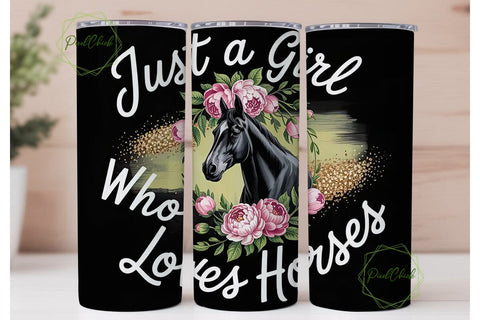 Horse Girl 20oz Tumbler Design Sublimation PixelChick 