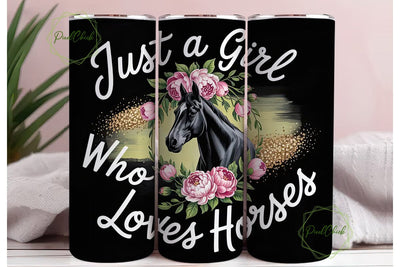 Horse Girl 20oz Tumbler Design Sublimation PixelChick 