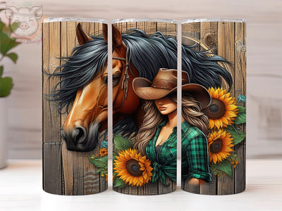 Horse Girl 20oz Tumbler Png, Straight & Tapered Tumbler Png, Western Girl Tumbler Png, Digital Download PNG Sublimation Lara' s Designs 