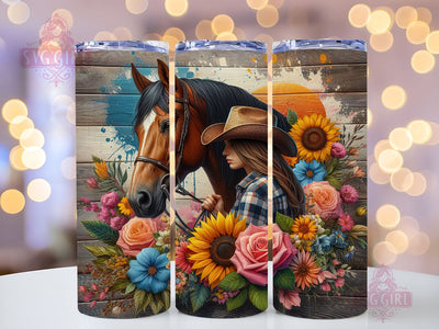 Horse Girl 20oz Tumbler Wrap Sublimation Design, Straight Tapered Tumbler Wrap, Cowgirl Tumbler Png, Instant Digital Download Sublimation SvggirlplusArt 