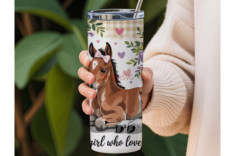 Horse Girl 20oz Tumbler Wrap Sublimation DesignSVG 