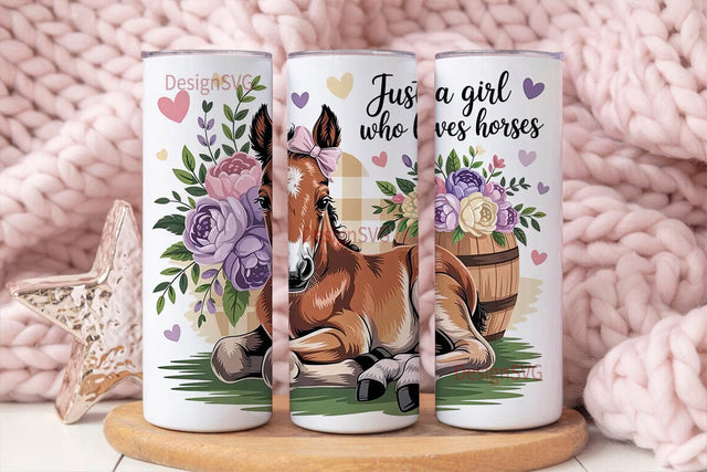 Horse Girl 20oz Tumbler Wrap Sublimation DesignSVG 