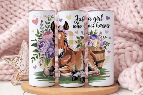 Horse Girl 20oz Tumbler Wrap Sublimation DesignSVG 