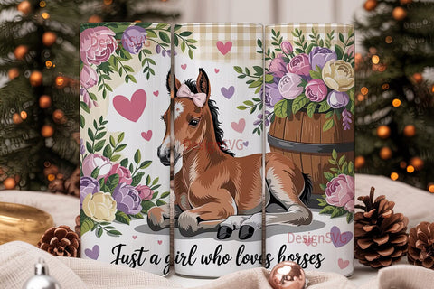 Horse Girl 20oz Tumbler Wrap Sublimation DesignSVG 