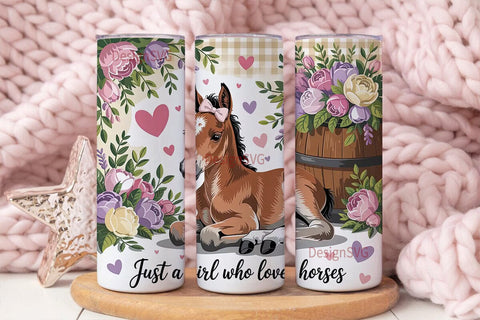 Horse Girl 20oz Tumbler Wrap Sublimation DesignSVG 
