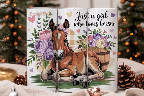 Horse Girl 20oz Tumbler Wrap Sublimation DesignSVG 