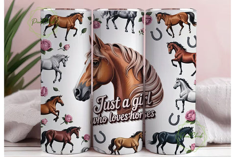 Horse Girl 20oz Tumbler Wrap Sublimation PixelChick 