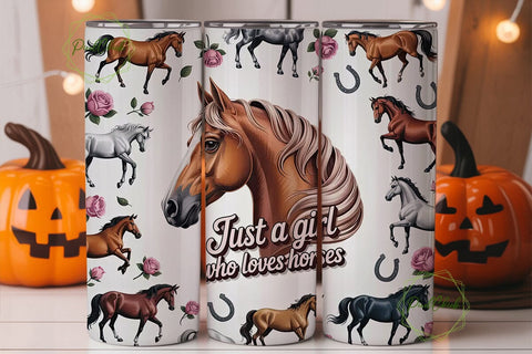 Horse Girl 20oz Tumbler Wrap Sublimation PixelChick 