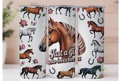 Horse Girl 20oz Tumbler Wrap Sublimation PixelChick 