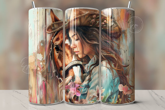 Horse Girl Tumbler Wrap PNG, Country Tumbler Wrap, 20oz Skinny Sublimation Tumbler Designs, Horse Sublimation Designs, Gift For Her, Digital Sublimation Syre Digital Creations 