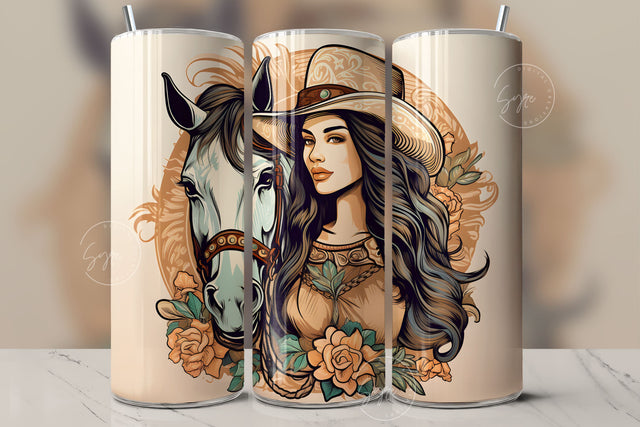 Horse Girl Tumbler Wrap PNG, Country Tumbler Wrap, 20oz Skinny Sublimation Tumbler Designs, Horse Sublimation Designs, Gift For Her, Digital Sublimation Syre Digital Creations 