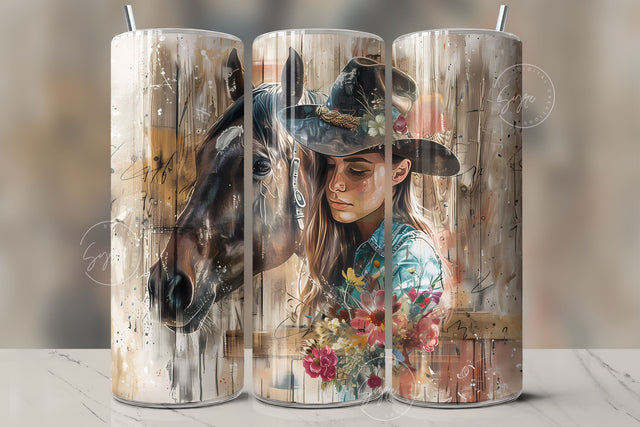 Horse Girl Tumbler Wrap PNG, Country Tumbler Wrap, 20oz Skinny Sublimation Tumbler Designs, Horse Sublimation Designs, Gift For Her, Digital Sublimation Syre Digital Creations 