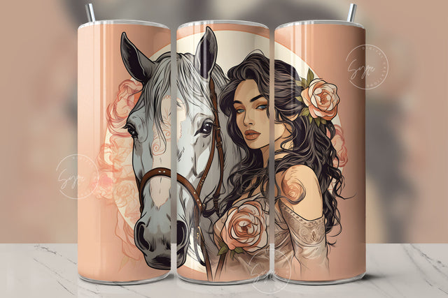 Horse Girl Tumbler Wrap PNG, Country Tumbler Wrap, 20oz Skinny Sublimation Tumbler Designs, Horse Sublimation Designs, Gift For Her, Digital Sublimation Syre Digital Creations 