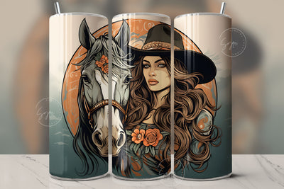 Horse Girl Tumbler Wrap PNG, Country Tumbler Wrap, 20oz Skinny Sublimation Tumbler Designs, Horse Sublimation Designs, Gift For Her, Digital Sublimation Syre Digital Creations 