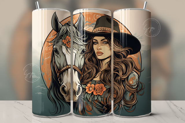Horse Girl Tumbler Wrap PNG, Country Tumbler Wrap, 20oz Skinny Sublimation Tumbler Designs, Horse Sublimation Designs, Gift For Her, Digital Sublimation Syre Digital Creations 
