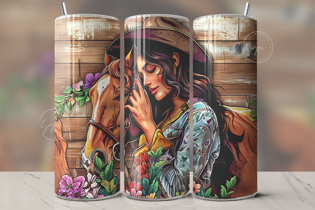 Horse Girl Tumbler Wrap PNG, Country Tumbler Wrap, 20oz Skinny Sublimation Tumbler Designs, Horse Sublimation Designs, Gift For Her, Digital Sublimation Syre Digital Creations 