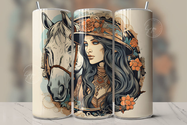 Horse Girl Tumbler Wrap PNG, Country Tumbler Wrap, 20oz Skinny Sublimation Tumbler Designs, Horse Sublimation Designs, Gift For Her, Digital Sublimation Syre Digital Creations 