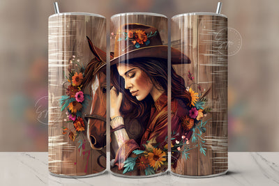Horse Girl Tumbler Wrap PNG, Country Tumbler Wrap, 20oz Skinny Sublimation Tumbler Designs, Horse Sublimation Designs, Gift For Her, Digital Sublimation Syre Digital Creations 