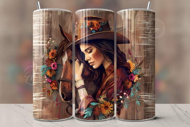 Horse Girl Tumbler Wrap PNG, Country Tumbler Wrap, 20oz Skinny Sublimation Tumbler Designs, Horse Sublimation Designs, Gift For Her, Digital Sublimation Syre Digital Creations 