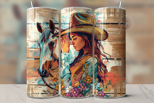Horse Girl Tumbler Wrap PNG, Country Tumbler Wrap, 20oz Skinny Sublimation Tumbler Designs, Horse Sublimation Designs, Gift For Her, Digital Sublimation Syre Digital Creations 