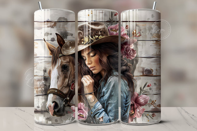 Horse Girl Tumbler Wrap PNG, Country Tumbler Wrap, 20oz Skinny Sublimation Tumbler Designs, Horse Sublimation Designs, Gift For Her, Digital Sublimation Syre Digital Creations 