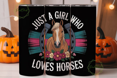 Horse Girl Tumbler Wrap PNG Sublimation PixelChick 