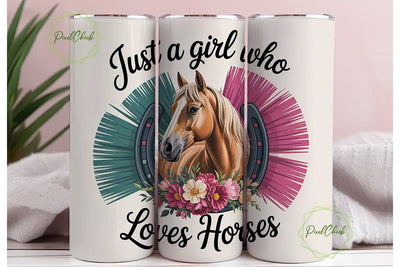 Horse Girl Tumbler Wrap PNG Sublimation PixelChick 