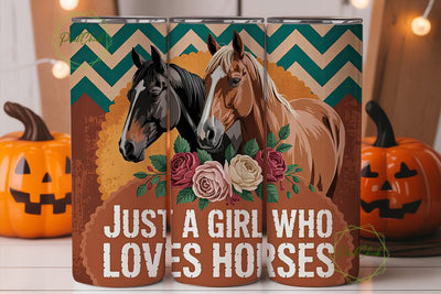 Horse Girl Tumbler Wrap PNG Sublimation PixelChick 