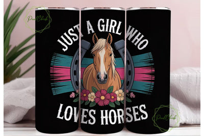 Horse Girl Tumbler Wrap PNG Sublimation PixelChick 