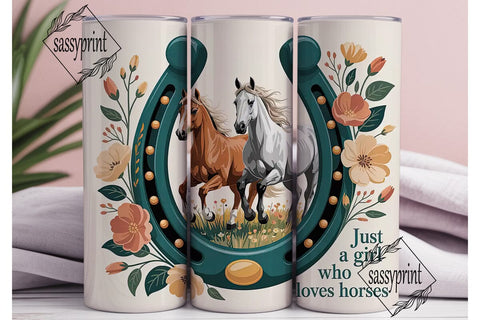 Horse Girl Tumbler Wrap PNG Sublimation sassyprint 