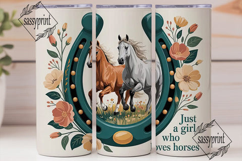 Horse Girl Tumbler Wrap PNG Sublimation sassyprint 